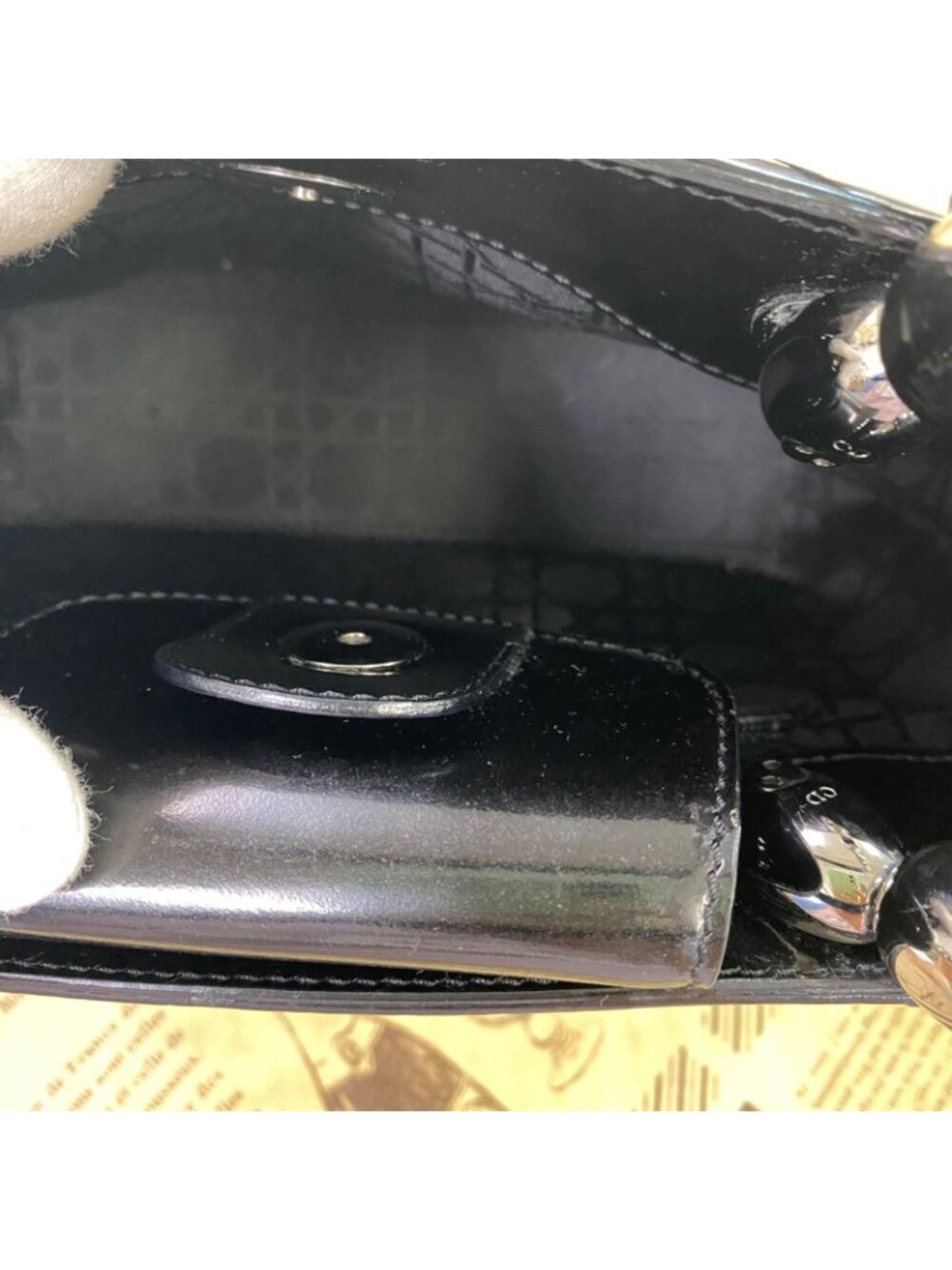 Dior Handbag Maris Pearl Enamel Black - Picture 10 of 15